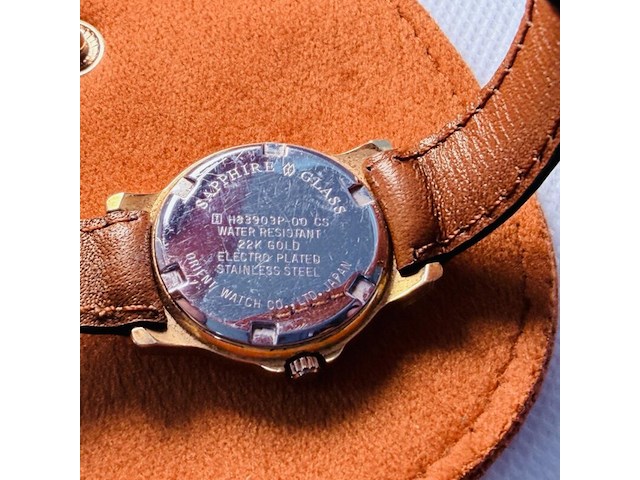 Orient sapphire 22kt gold electroplated dameshorloge - afbeelding 5 van  5