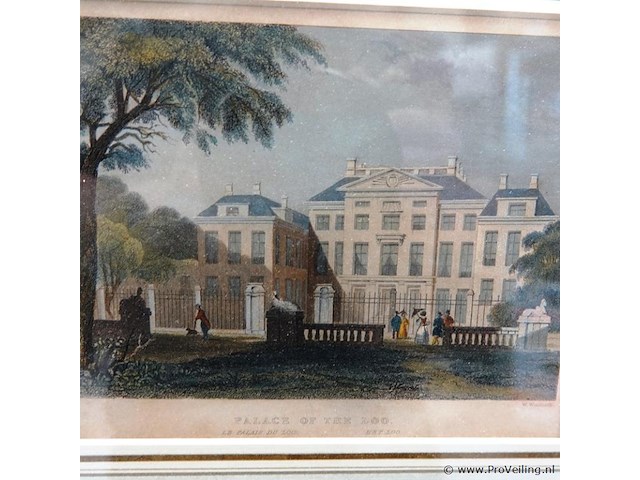 Originele 19de eeuwse staalgravure. paleis het loo - afbeelding 3 van  5
