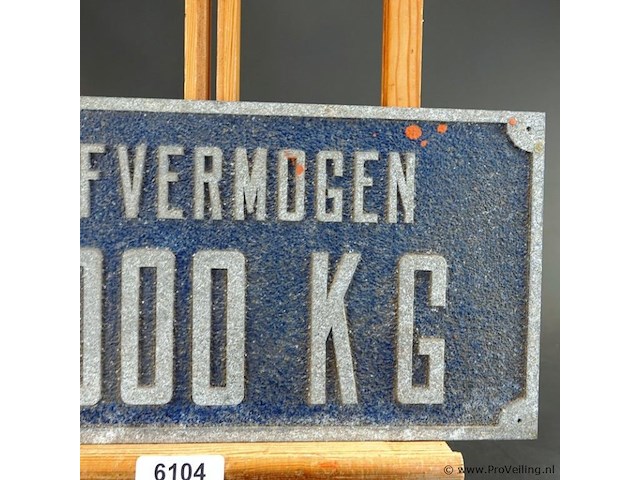 Originele industriële ijzeren plaat hefvermogen (van hijskraan) - afbeelding 3 van  5