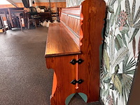 Originele kerkbank, bruin, groen, rood - afbeelding 5 van  5