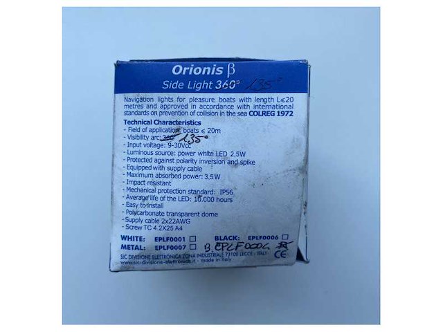 Orion led sternnl ikt zwart 135 graden 12/24v - eplf0004 - afbeelding 1 van  3