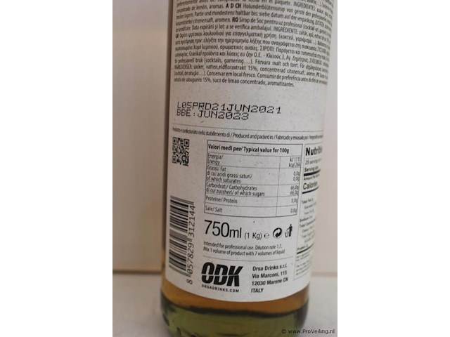 Orsadrinks elderflower fiori di sambucco - 75cl - winkelverkoopprijs € 9.95 - afbeelding 3 van  3