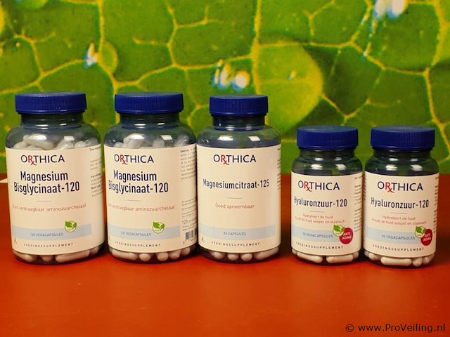 Orthica voedingssupplementen, diverse soorten o.a. magnesium bisglycinaat-120 & hyaluronzuur-120 - afbeelding 1 van  10