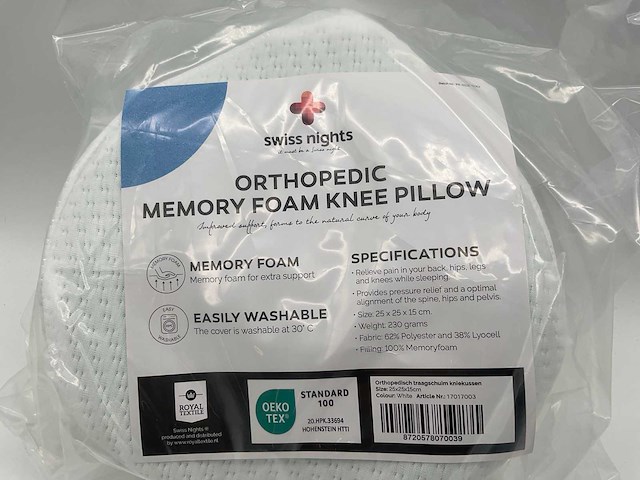 Orthopedic knee pillow wit (80x) - afbeelding 3 van  4