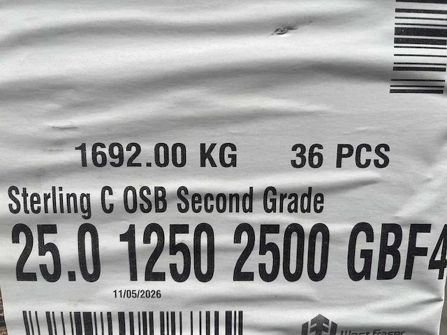 Osb plaat 2500 x 1250x 25 mm gbf4 (36x) - afbeelding 2 van  10