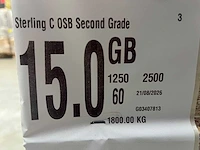 Osb plaat 2500x1250x15mm gb (60x) - afbeelding 2 van  10