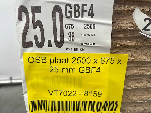 Osb plaat 2500x675x25mm gbf4 (36x) - afbeelding 8 van  8
