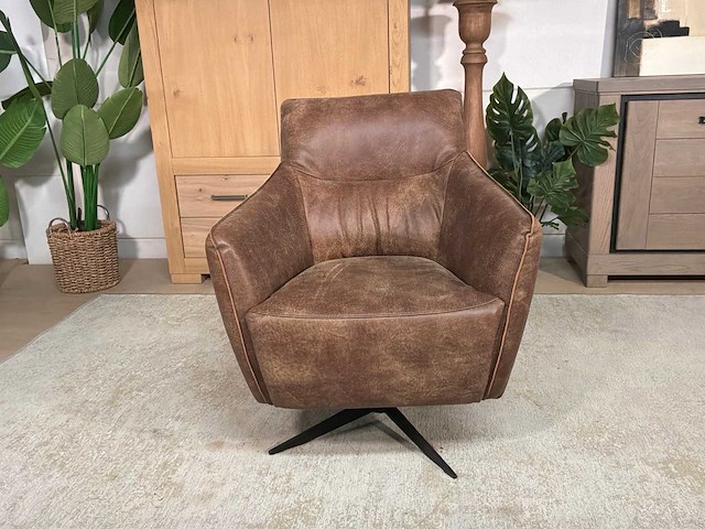 Oscar leren draaibare fauteuil - afbeelding 3 van  5