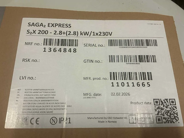 Oso saga2-express slimme boiler 190l. - afbeelding 5 van  7