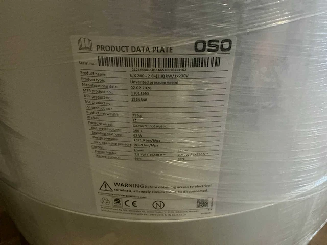 Oso saga2-express slimme boiler 190l. - afbeelding 7 van  7