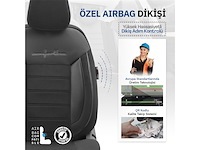 Otom stoelhoezenset comfortline 8 mm leer/textiel zwart 11-delig - afbeelding 4 van  4