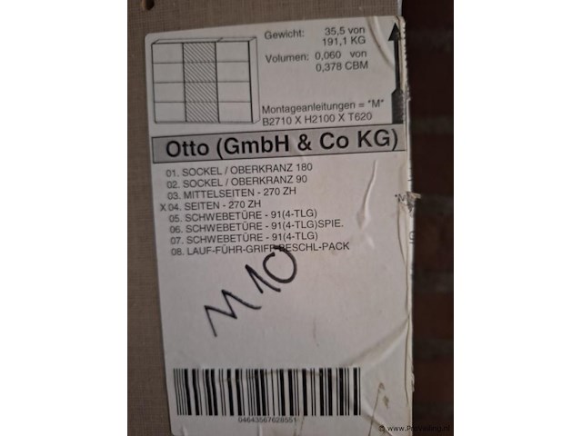 Otto schuifdeur kledingkast b2710 x h2100 x t620 - afbeelding 2 van  2
