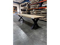 Oud eiken eetkamertafel 300 cm - afbeelding 1 van  3