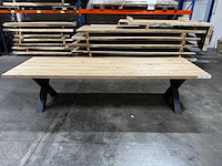 Oud eiken eetkamertafel 300 cm - afbeelding 2 van  3