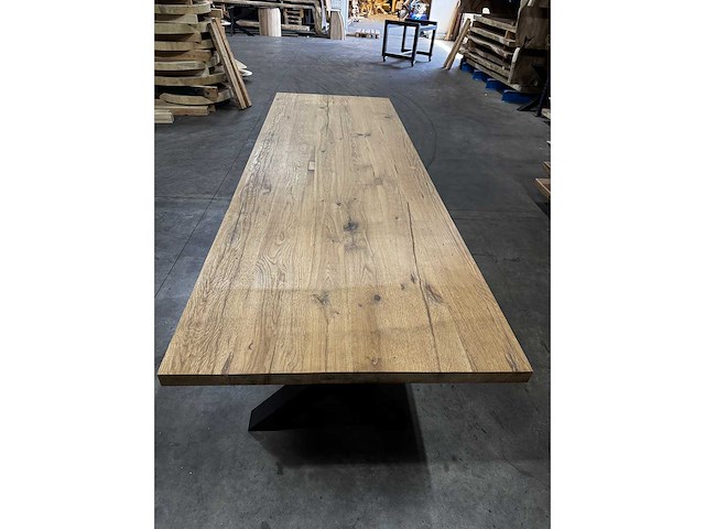 Oud eiken eetkamertafel 300 cm - afbeelding 3 van  3