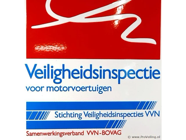 Oud emaille reclamebord voor de veiligheidsinspectie van motorvoertuigen van vvn en bovag - afbeelding 4 van  6