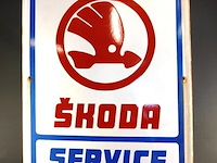 Oud emaillen bord skoda service - afbeelding 1 van  6