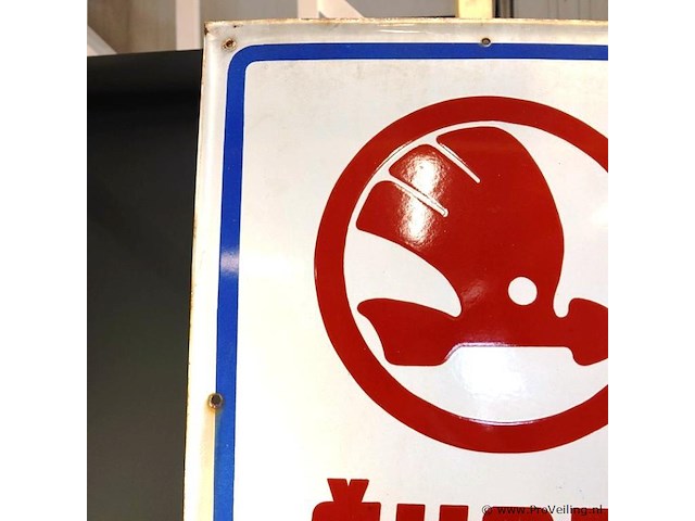 Oud emaillen bord skoda service - afbeelding 5 van  6