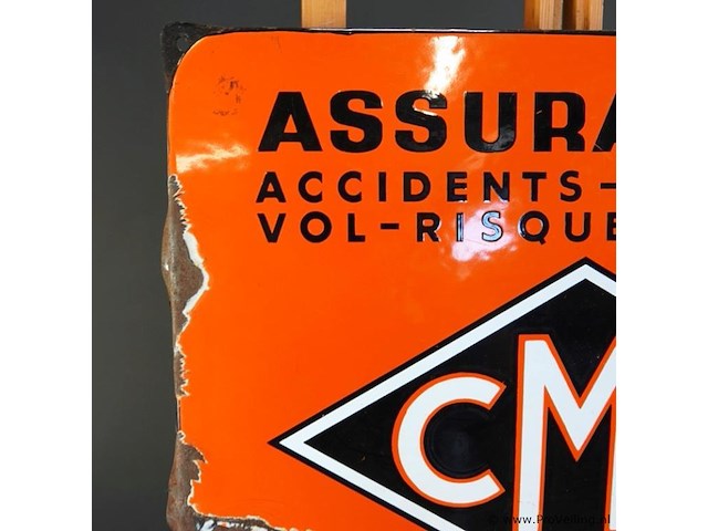 Oud emaillen cma assurances bord - afbeelding 2 van  7