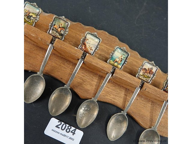 Oud lepelrek met lepeltjes - afbeelding 3 van  5