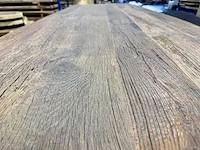 Oud rustiek eiken eetkamertafel 260 cm - afbeelding 7 van  8
