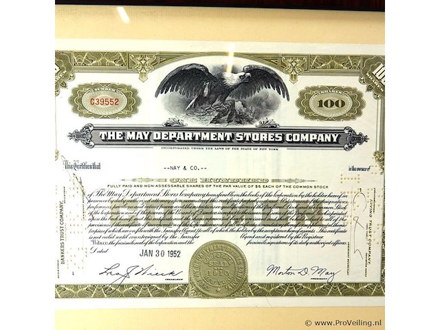 Oud the may department stores company aandelen (1952) - afbeelding 3 van  5