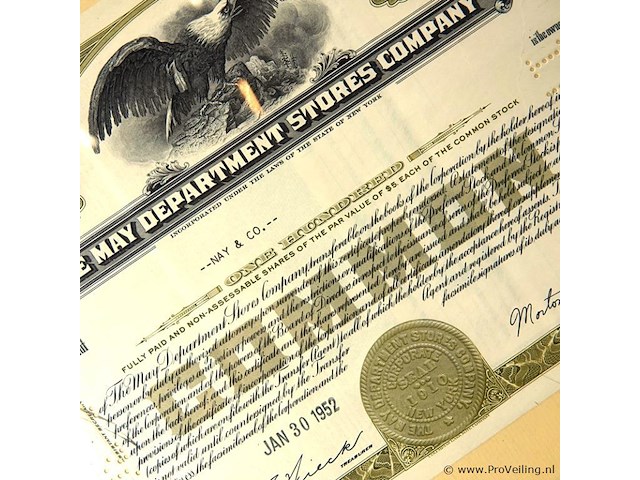 Oud the may department stores company aandelen (1952) - afbeelding 4 van  5