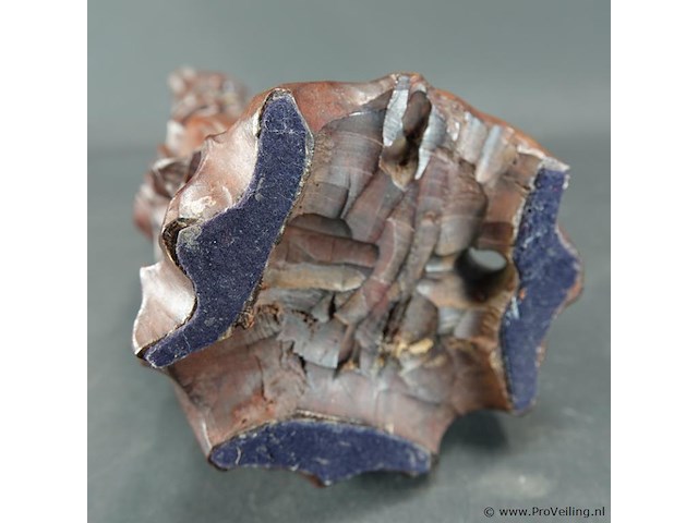 Oud/antiek in rozenhout gesneden beeld van een chinese wijze - afbeelding 5 van  5