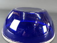 Oude blauwe schaal met rand - afbeelding 4 van  5