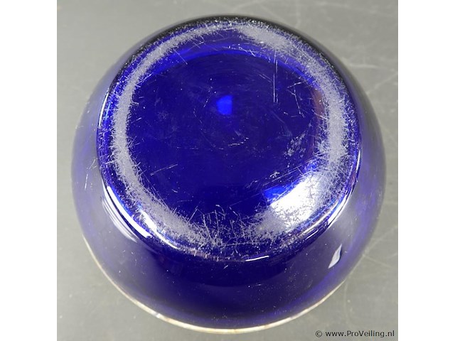 Oude blauwe schaal met rand - afbeelding 5 van  5