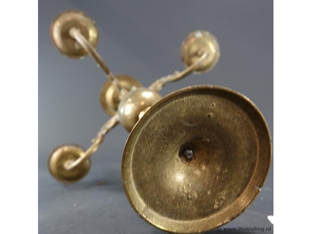 Oude brons/messing kandelaber - afbeelding 5 van  5