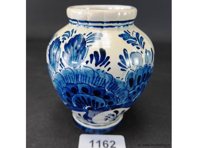 Oude delfstblauwe vaas - afbeelding 1 van  5