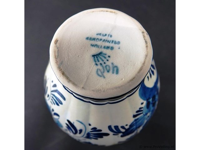 Oude delfstblauwe vaas - afbeelding 5 van  5