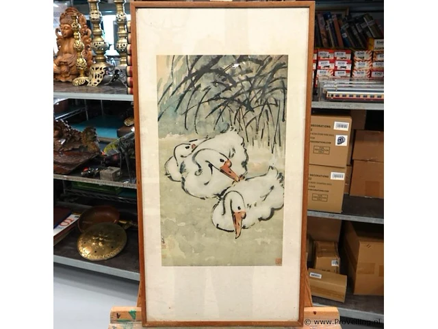 Oude druk chinese kunstenaar xu beihong (1895–1953) - afbeelding 2 van  5
