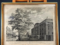 Oude druk gezicht van het corvers-hof tot amsterdam - afbeelding 1 van  5