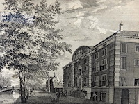 Oude druk gezicht van het corvers-hof tot amsterdam - afbeelding 2 van  5