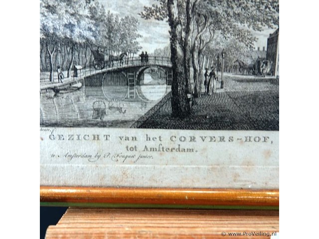 Oude druk gezicht van het corvers-hof tot amsterdam - afbeelding 3 van  5