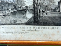 Oude druk gezicht van het corvers-hof tot amsterdam - afbeelding 3 van  5