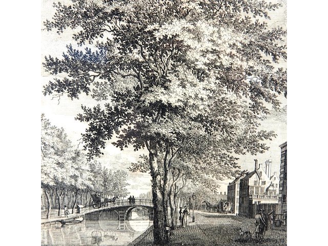 Oude druk gezicht van het corvers-hof tot amsterdam - afbeelding 4 van  5