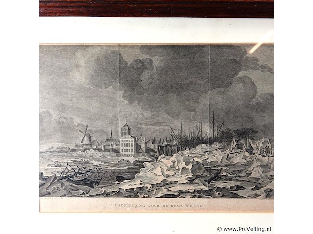 Oude druk ijsopkruijing voor de stad thiel - afbeelding 2 van  5