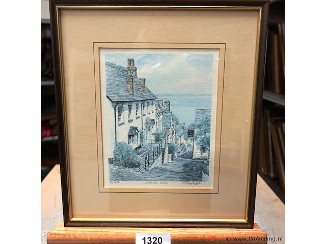 Oude druk vissersdorp clovelly in devon, engeland. - afbeelding 1 van  5