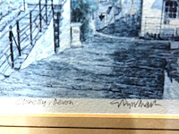 Oude druk vissersdorp clovelly in devon, engeland. - afbeelding 3 van  5