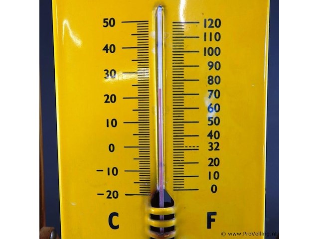 Oude emaillen shell butagas thermometer - afbeelding 3 van  6