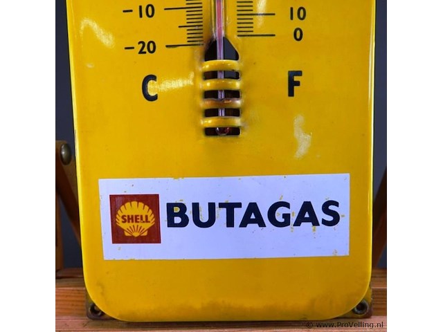 Oude emaillen shell butagas thermometer - afbeelding 4 van  6