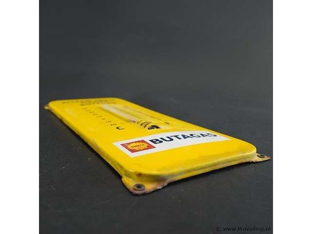Oude emaillen shell butagas thermometer - afbeelding 6 van  6