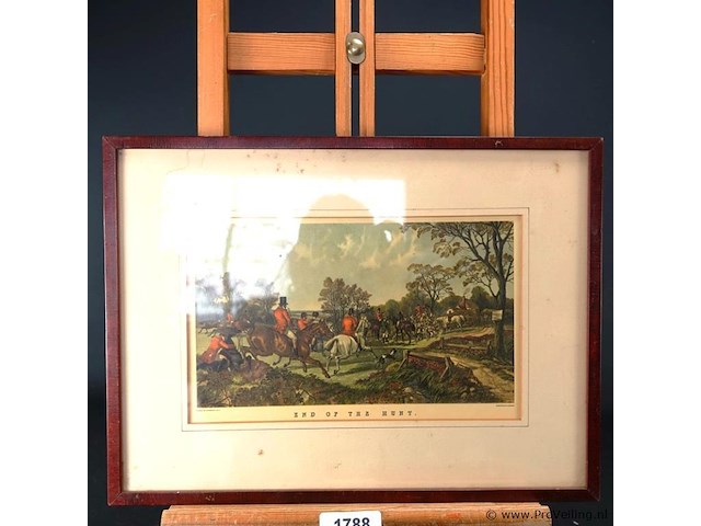 Oude engelse jachtprent - afbeelding 1 van  5