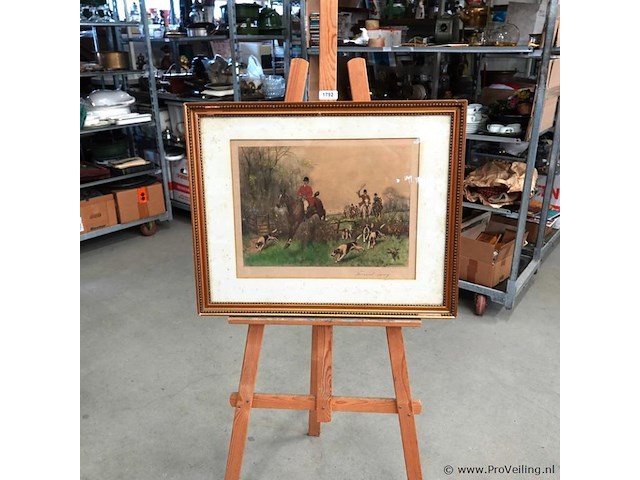 Oude engelse jachtprent - afbeelding 1 van  5