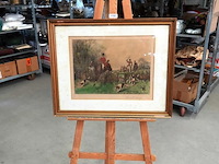 Oude engelse jachtprent - afbeelding 1 van  5