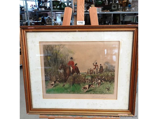 Oude engelse jachtprent - afbeelding 2 van  5