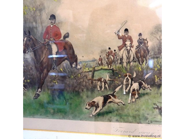Oude engelse jachtprent - afbeelding 3 van  5